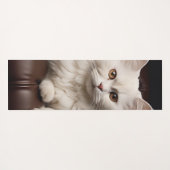 Majestueuze witte kat yogamat (Achterkant (horizontaal))