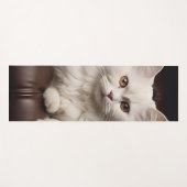 Majestueuze witte kat yogamat (Voorkant (horizontaal))