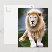 Majestueuze witte leeuw etherische kunst briefkaart (Voorkant / Achterkant)