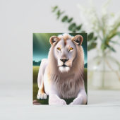 Majestueuze witte leeuw gouden ogen etherische kun briefkaart (Staand voorkant)