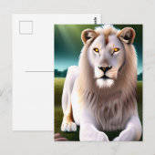 Majestueuze witte leeuw gouden ogen etherische kun briefkaart (Voorkant / Achterkant)