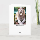 Majestueuze witte leeuw gouden ogen etherische kun kaart (Achterkant)