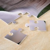 Majestueuze witte leeuw gouden ogen etherische kun legpuzzel (Zijkant)