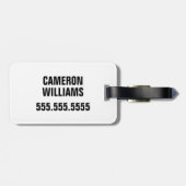 Majestueuze Witte Leeuw in Winter Wonderland Desig Bagagelabel (Achterkant horizontaal)