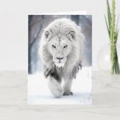 Majestueuze Witte Leeuw in Winter Wonderland Desig Kaart (Voorkant)