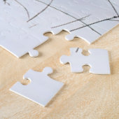 Majestueuze Witte Leeuw in Winter Wonderland Desig Legpuzzel (Zijkant)