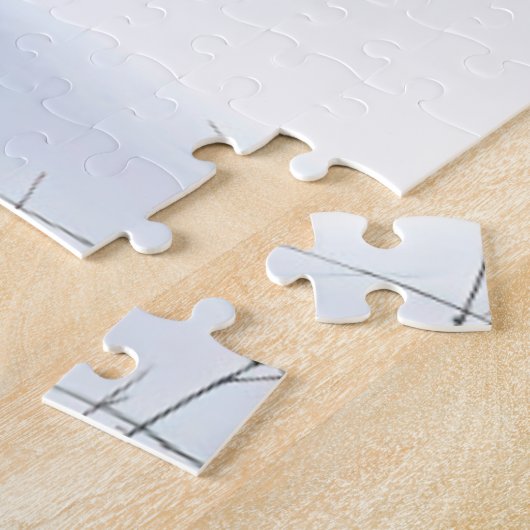 Majestueuze Witte Leeuw in Winter Wonderland Desig Legpuzzel (Zijkant)