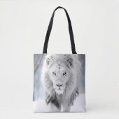 Majestueuze Witte Leeuw in Winter Wonderland Desig Tote Bag (Voorkant)