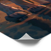 Majestueuze witte leeuw met blauwe ogen Poster (Hoek)