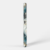 Majestueuze witte leeuwenkop Blauwgroen blauwe man Samsung Galaxy Hoesje (Rechterkant)