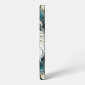 Majestueuze witte leeuwenkop Blauwgroen blauwe man Samsung Galaxy Hoesje (Linkerkant)