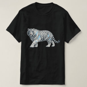 Majestueuze witte tijger artistieke grafische zwar t-shirt