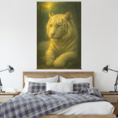 Majestueuze Witte Tijger – Fijne Kunst Canvas Afdruk (Insitu (Slaapkamer))