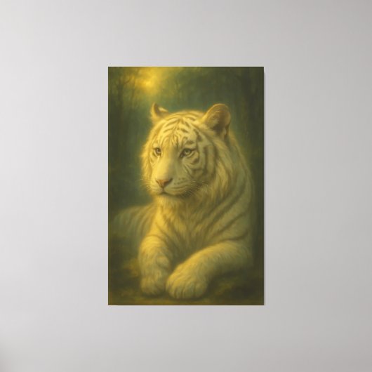 Majestueuze Witte Tijger – Fijne Kunst Canvas Afdruk (Voorkant)