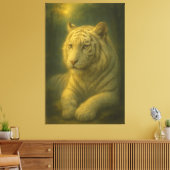 Majestueuze Witte Tijger – Fijne Kunst Canvas Afdruk (Insitu (Woonkamer))