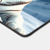 Majestueuze witte tijger in de sneeuwbalmat bureaumat (Hoek)