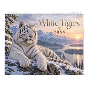 Majestueuze Witte Tijgers Natuur in het Wild Kalender