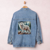 Majestueuze witte wolf in een winterbos denim jacket (Hangar)