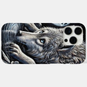 Majestueuze witte wolf staren bij maanlicht reflec Case-Mate iPhone case (Achterkant (horizontaal))