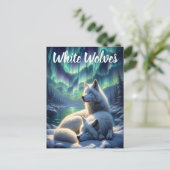 Majestueuze witte wolven in de sneeuw briefkaart (Staand voorkant)