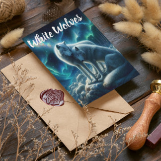 Majestueuze witte wolven rusten briefkaart