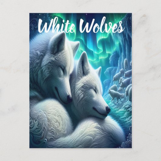 Majestueuze witte wolven rusten briefkaart (Voorkant)