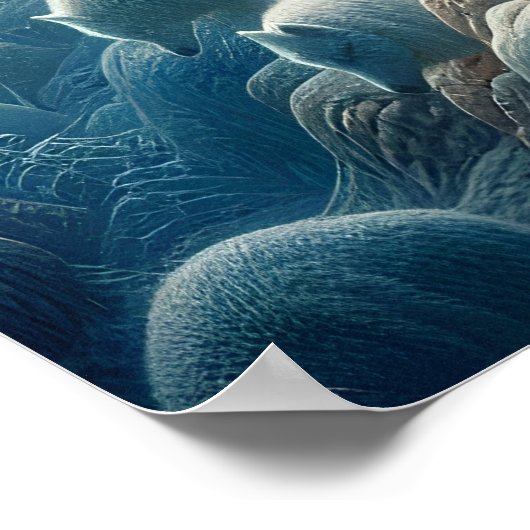 Majestueuze witte wolven rusten poster (Hoek)