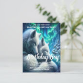 Majestueuze Witte Wolven Rustende Verjaardagsuitno Briefkaart (Staand voorkant)