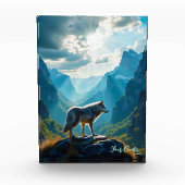 Majestueuze Wolf Berg Kunst Fotoblokken (Voorkant)