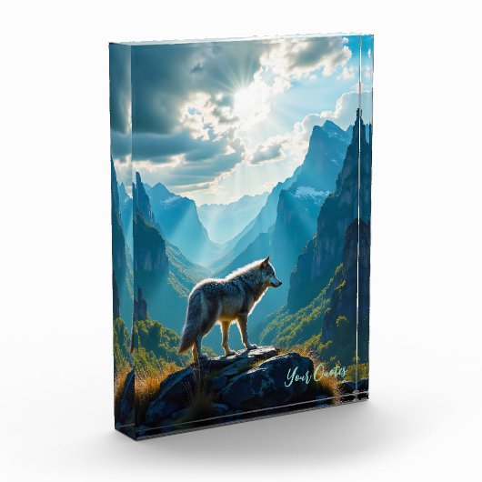 Majestueuze Wolf Berg Kunst Fotoblokken (Links)