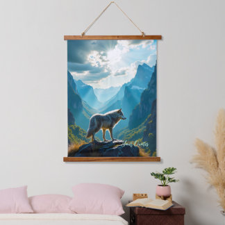 Majestueuze Wolf Berg Kunst Hangend Wandkleed