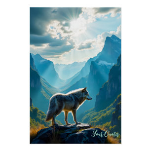 Majestueuze Wolf Berg Kunst Perfect Poster
