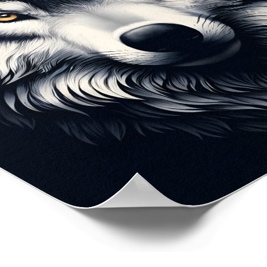 Majestueuze wolf blik poster (Hoek)
