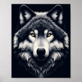 Majestueuze wolf blik poster (Voorkant)