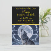 Majestueuze wolf boven besneeuwde piek kaart (Staand voorkant)