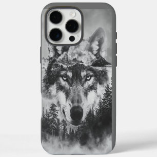 Majestueuze wolf die staart onder een lichtgevende iPhone 16 pro max hoesje
