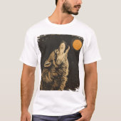 Majestueuze wolf huilt bij de maan t-shirt (Voorkant)