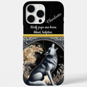 Majestueuze wolf huilt 's nachts onder de volle ma iPhone 16 pro max hoesje