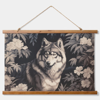 Majestueuze wolf in betoverd bos hangend wandkleed