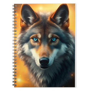 Majestueuze Wolf Met Blauwe Ogen Voor Dagelijkse N Notitieboek