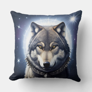 Majestueuze Wolf Onder Sterrenhemel Kussen
