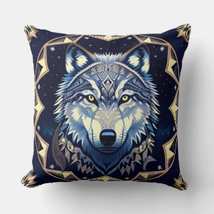 Majestueuze Wolf Onder Sterrenhemel Kussen