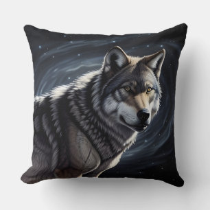 Majestueuze Wolf Onder Sterrenhemel Kussen