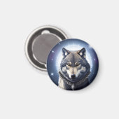 Majestueuze Wolf Onder Sterrenhemel Magneet (Voorkant / Achterkant)