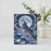 Majestueuze wolf over sneeuw piek briefkaart (Staand voorkant)