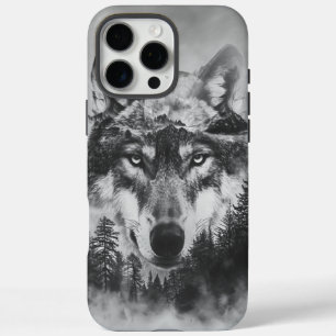 Majestueuze wolf staart onder een stralende volle  iPhone 16 pro max hoesje