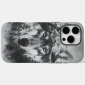 Majestueuze wolf staart onder een stralende volle  Case-Mate iPhone case (Achterkant (horizontaal))