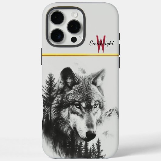 Majestueuze wolf staart over een mistig boslandsch Case-Mate iPhone case (Achterkant)
