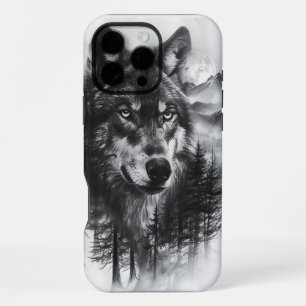 Majestueuze wolf staart over maanverlicht boslands iPhone 16 pro max hoesje