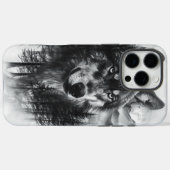 Majestueuze wolf staart over maanverlichte bosland Case-Mate iPhone case (Achterkant (horizontaal))